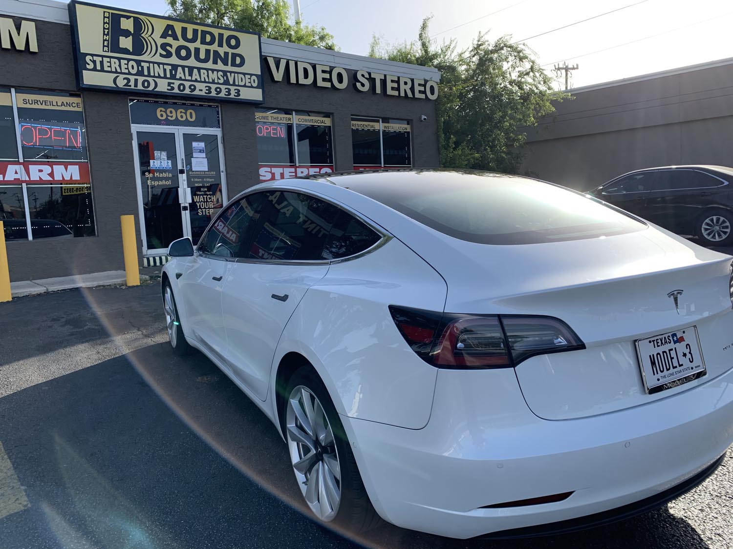 Sedan with sleek car window tint applied by B Audio Sound - Window Tint San Antonio
